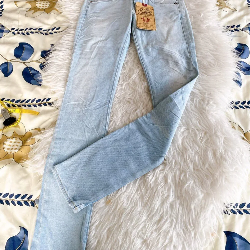 NWT True Religion Mid Rise Light Blue Straight Jean - Picture 7 of 7